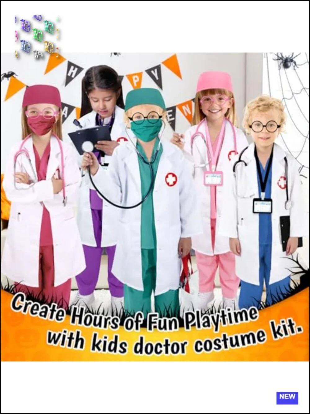 12-Piece Kids Doctor Costume Set | Nurse Dress-Up with Working Stethoscope
